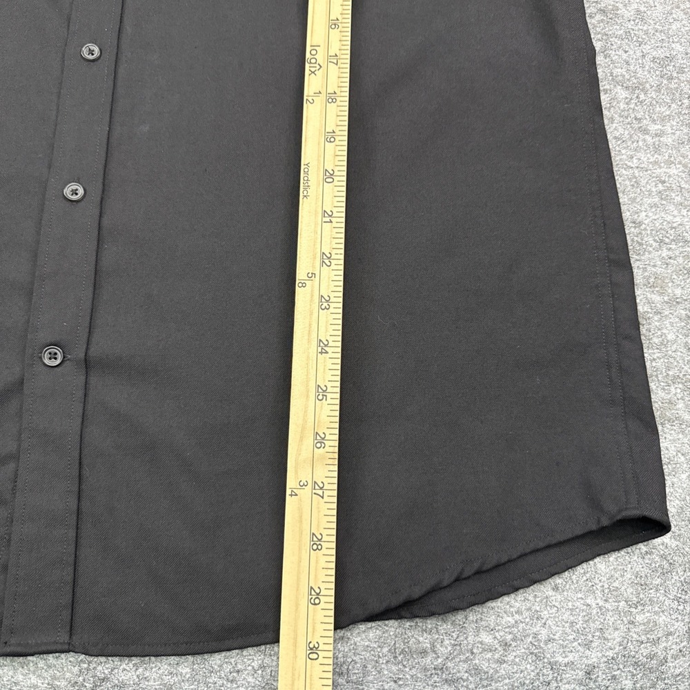 Wool & Prince worsted wool shirt men's XL black long sleeve button up pockets - Picture 5 of 8